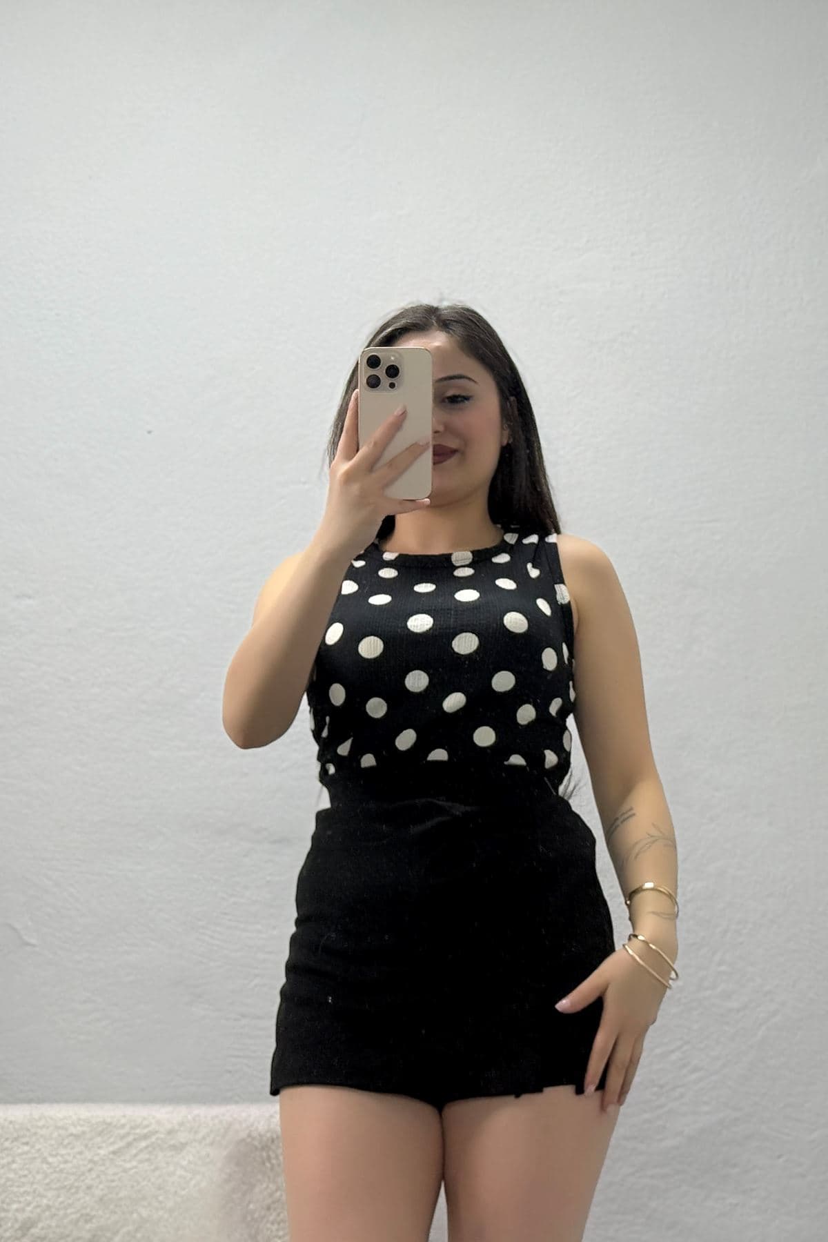 Puanlı Sıfır Kol Bürümcük Body Siyah - 4216.1247.