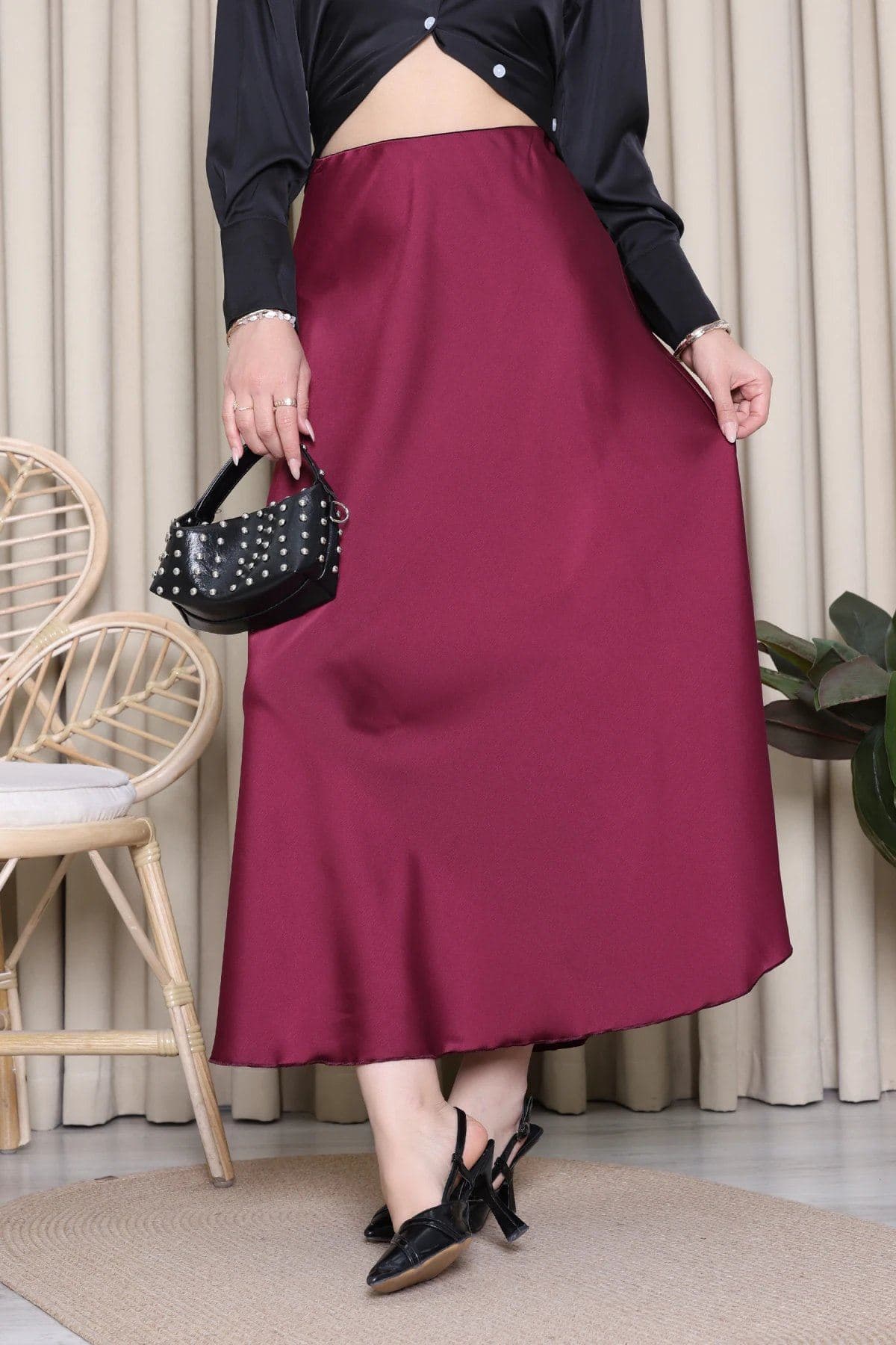 Zra Model Saten Etek Bordo - 52391.2181.