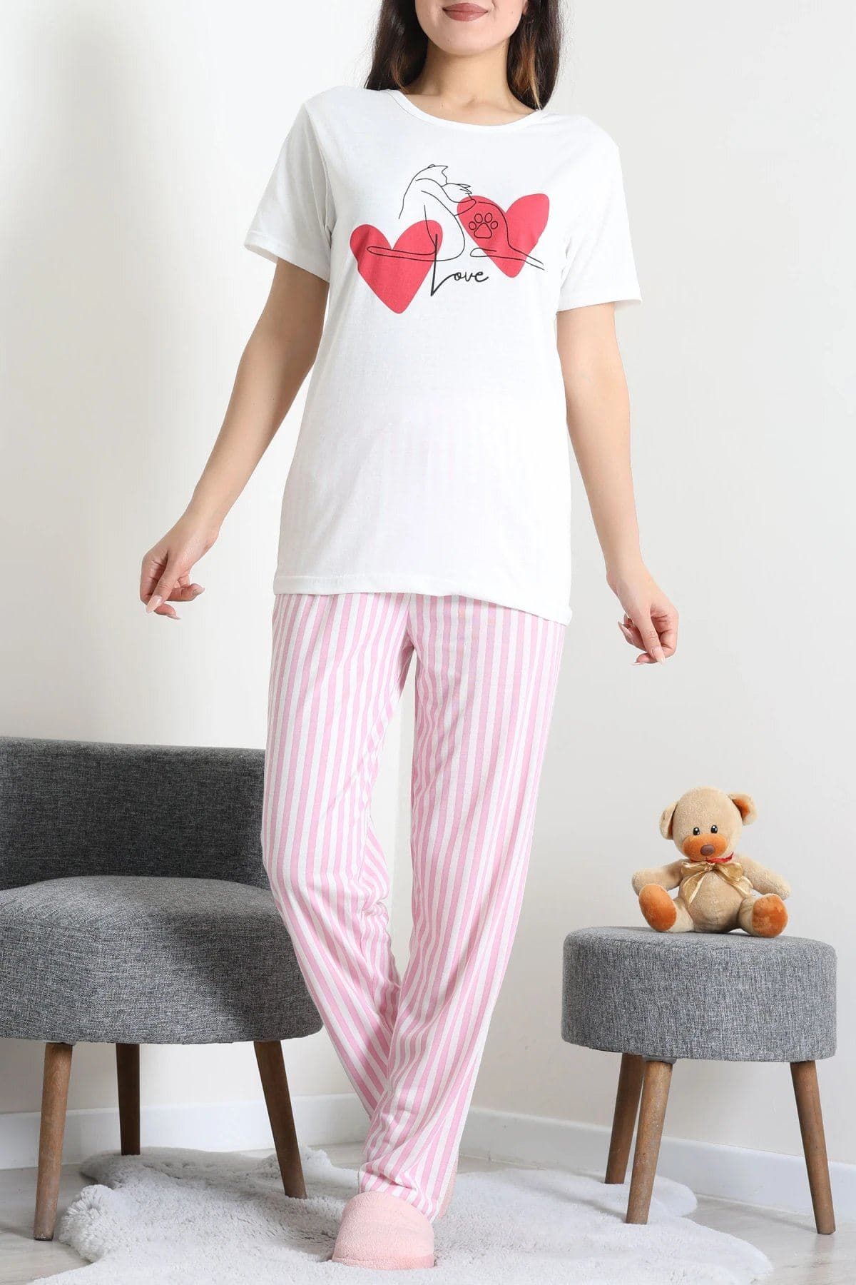 Süprem Pijama Takımı Beyaz - 53709.2123.