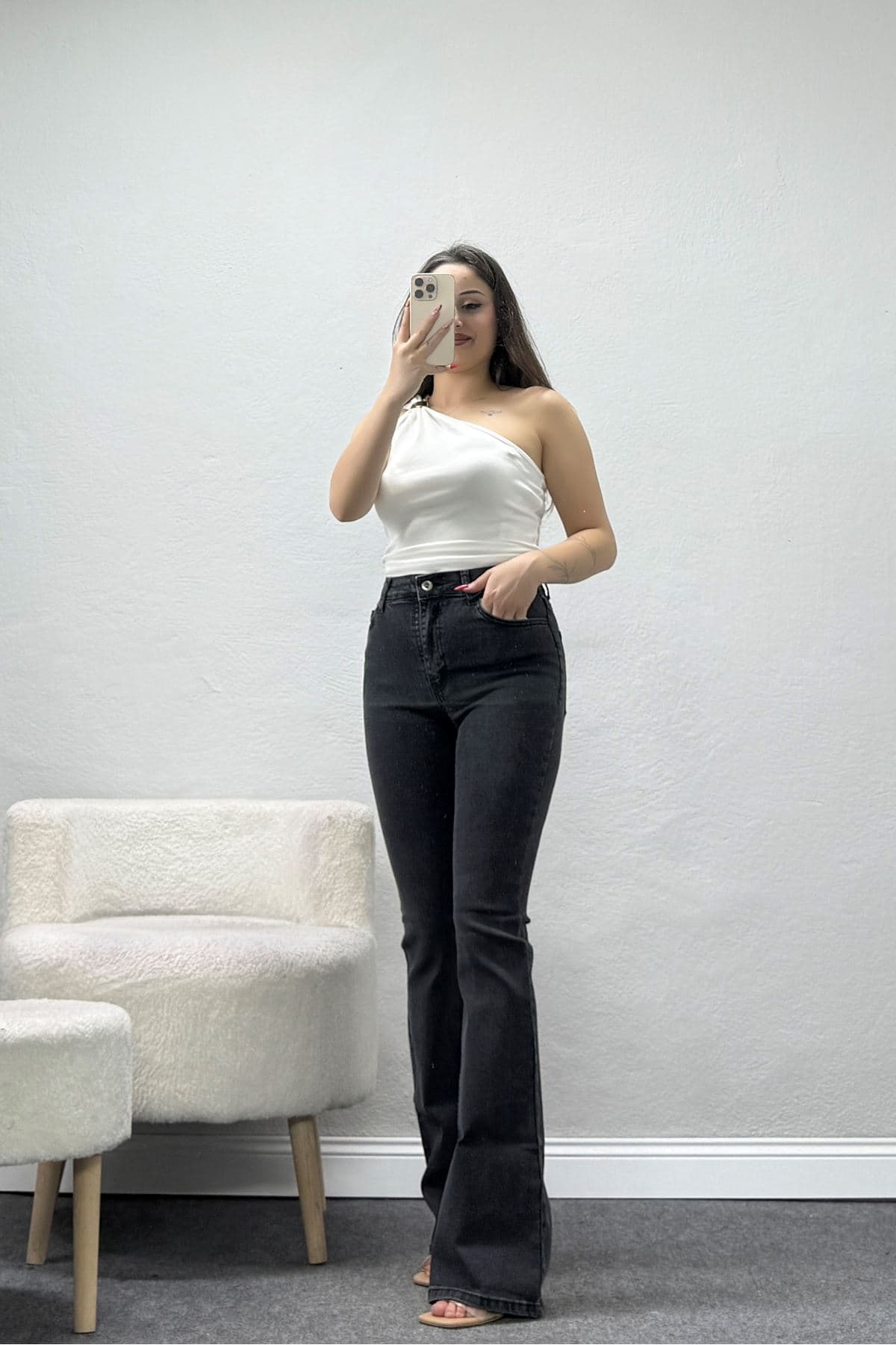 İspanyol Kot Pantolon Füme - 44157.1184.