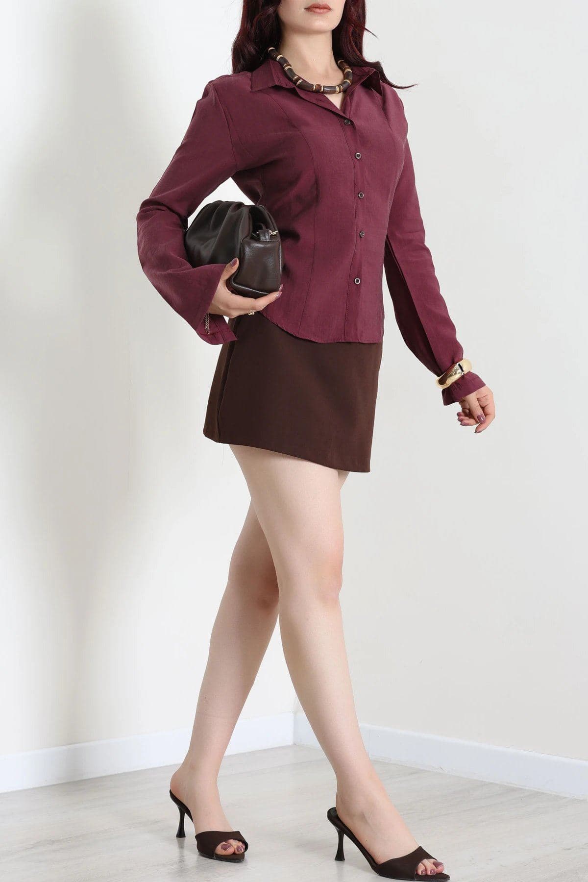Modal Fit Gömlek Mürdüm - 44161.1402.