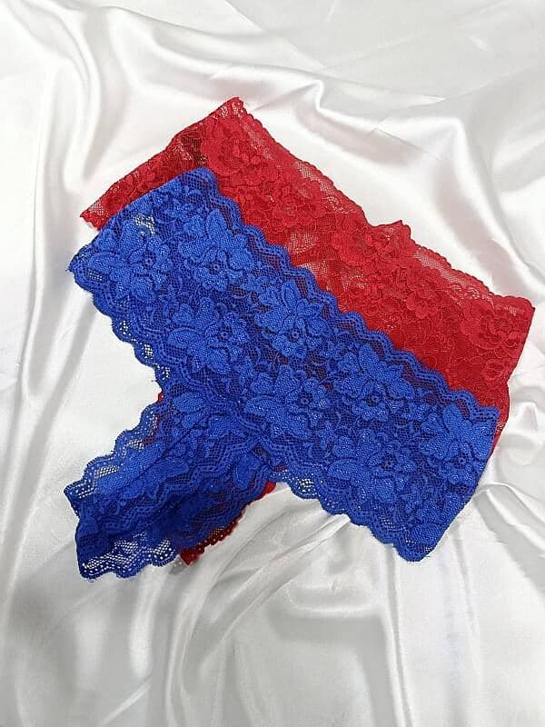 Dantelli Yüksek Bel Tanga Fantezi İç Çamaşırı - Kırmızı